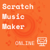 Orange square with speaker and music notes in background, Coder Kids icon